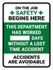 This Department Has Worked Days Without A Lost Time Accident Portrait - Wall Sign This Department Has Worked Days Without A Lost Time Accident Portrait - Wall Sign