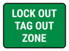 5S Lock Out Tag Out Zone Green Rectangle - Floor Sign