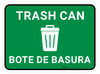 5S Trash Can Bilingual Spanish Rectangle - Floor Sign 5S Trash Can Bilingual Spanish Rectangle - Floor Sign