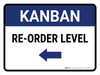 Kanban Re-order level Left Arrow Landscape - Wall Sign