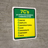 7 C's of Effective Business Communication Portrait - Wall Sign