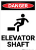 Danger: Elevator Shaft Warning - Wall Sign Danger: Elevator Shaft Warning - Wall Sign