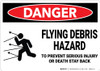 Danger: Flying Debris Hazard Stay Back - Wall Sign Danger: Flying Debris Hazard Stay Back - Wall Sign