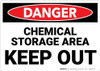 Danger: Chemical Storage Area Keep Out - Wall Sign Danger: Chemical Storage Area Keep Out - Wall Sign