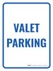Valet Parking Sign Blue Portrait - Wall Sign