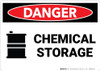 Danger: Chemical Storage with Graphic - Wall Sign