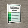 6 Actions to Fix Equipment Losses Portrait - Wall Sign