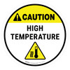 Caution High Temperature Round - Floor Sign
