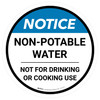 Notice Non-Potable Water Round - Floor Sign