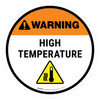 Warning High Temperature Round - Floor Sign