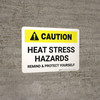 Caution: Heat Stress Hazards Landscape - Wall Sign Caution: Heat Stress Hazards Landscape - Wall Sign