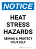 Notice: Portrait Heat Stress Hazards Portrait - Wall Sign