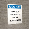 Notice: Portrait Protect Yourself From Heat Stress Portrait - Wall Sign