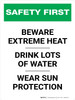 Safety First: Beware Extreme Heat Portrait - Wall Sign Safety First: Beware Extreme Heat Portrait - Wall Sign