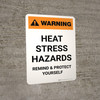 Warning: Heat Stress Hazards Portrait - Wall Sign