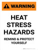 Warning: Heat Stress Hazards Portrait - Wall Sign