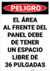 Danger: Keep Electrical Panel Clear Spanish - Wall Sign Danger: Keep Electrical Panel Clear Spanish - Wall Sign