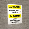 Caution: Water Rest Shade Spanish Portrait - Wall Sign