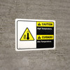Caution: High Temperature Bilingual Landscape - Wall Sign Caution: High Temperature Bilingual Landscape - Wall Sign