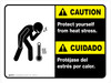 Caution: Protect Yourself From Heat Stress Bilingual Spanish Landscape - Wall Sign Caution: Protect Yourself From Heat Stress Bilingual Spanish Landscape - Wall Sign