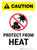 Caution: Protect From Heat Portrait - Wall Sign