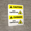 Caution: High Temperature Bilingual Spanish Portrait - Wall Sign Caution: High Temperature Bilingual Spanish Portrait - Wall Sign