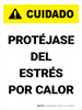 Caution: Protect Yourself From Heat Stress Spanish Portrait - Wall Sign Caution: Protect Yourself From Heat Stress Spanish Portrait - Wall Sign