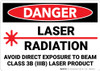 Danger: Laser Radiation Avoid Direct Exposure to Beam - Wall Sign Danger: Laser Radiation Avoid Direct Exposure to Beam - Wall Sign