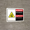 Danger: High Temperature Bilingual Spanish Landscape - Wall Sign