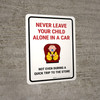 Never Leave Your Child Alone In A Car Portrait - Wall Sign Never Leave Your Child Alone In A Car Portrait - Wall Sign