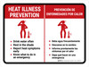 Heat Illness Prevention Bilingual Spanish Landscape - Wall Sign