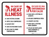In Case Of A Heat Illness Bilingual Spanish Landscape - Wall Sign