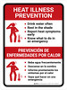 Heat Illness Prevention Bilingual Spanish Portrait - Wall Sign Heat Illness Prevention Bilingual Spanish Portrait - Wall Sign