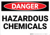 Danger: Hazardous Chemicals - Wall Sign Danger: Hazardous Chemicals - Wall Sign