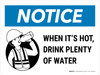 Notice: When Its Hot Drink Plenty Of Water Landscape - Wall Sign Notice: When Its Hot Drink Plenty Of Water Landscape - Wall Sign