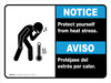Notice: Protect Yourself From Heat Stress Bilingual Landscape - Wall Sign