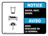 Notice: Water Rest Shade Bilingual Spanish Landscape - Wall Sign