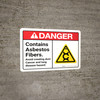 Danger: Asbestos Fibers Avoid Creating Dust Cancer Lung Hazard ANSI - Wall Sign