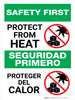 Safety First: Protect From Heat Bilingual Portrait - Wall Sign