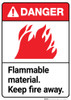 Danger: Flammable Material Keep Fire Away ANSI - Wall Sign Danger: Flammable Material Keep Fire Away ANSI - Wall Sign