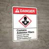 Danger: Asbestos Fibers Cancer Lung Disease Hazard ANSI - Wall Sign Danger: Asbestos Fibers Cancer Lung Disease Hazard ANSI - Wall Sign