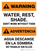 Warning: Water Rest Shade Don't Work Without Them Bilingual Spanish Portrait - Wall Sign