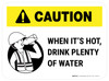 Caution: When its hot Drink Plenty Of Water Rectangular - Floor Sign
