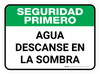 Safety First: Water Rest Shade Spanish Rectangular - Floor Sign