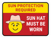 Sun Hat Must Be Worn Rectangular - Floor Sign