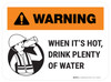 Warning: When its hot Drink Plenty Of Water Rectangular - Floor Sign