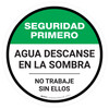 Safety First: Water Rest Shade Don't Work Without Them Spanish Round - Floor Sign