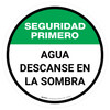 Safety First: Water Rest Shade Spanish Round - Floor Sign