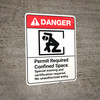 Danger: Permit Required Confined Space Training Required ANSI - Wall Sign Danger: Permit Required Confined Space Training Required ANSI - Wall Sign