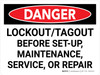 Danger: Lockout Tagout Before Set-Up, Maintenance, Service, Or Repair Landscape - Wall Sign Danger: Lockout Tagout Before Set-Up, Maintenance, Service, Or Repair Landscape - Wall Sign